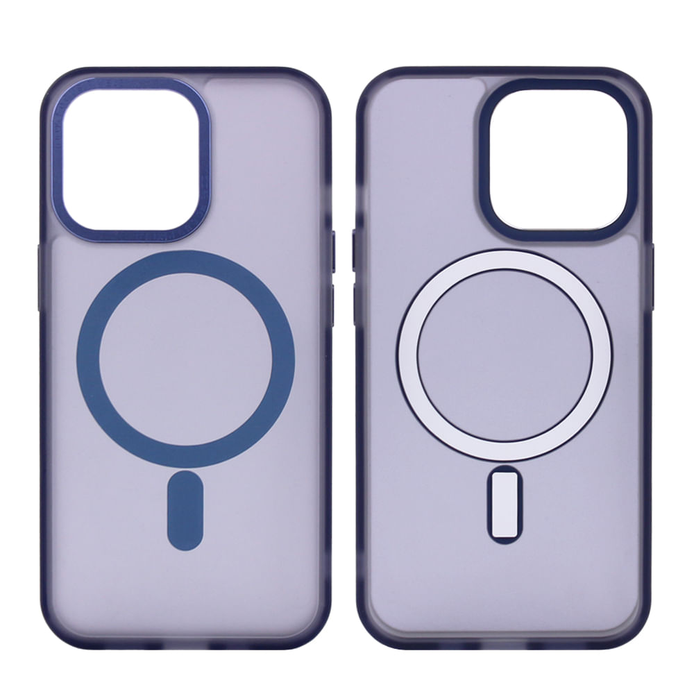 Case para iPhone 13 Pro con MagSafe para carga inalámbrica, para accesorios magnéticos, rígido, mate traslúcido azul