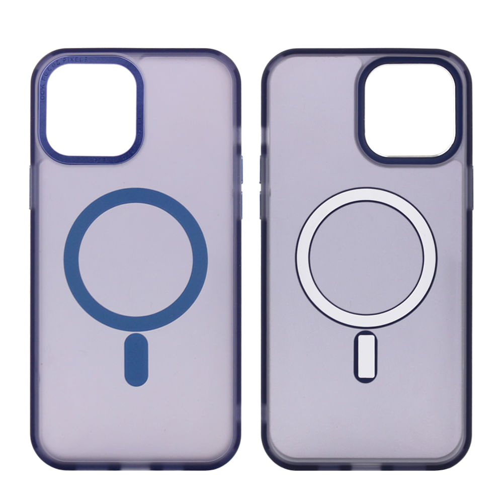 Case para iPhone 13 Pro Max con MagSafe para carga inalámbrica, para accesorios magnéticos, rígido, mate traslúcido azul