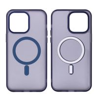 Case para iPhone 14 Pro Max con MagSafe para carga inalámbrica, para accesorios magnéticos, rígido, mate traslúcido azul