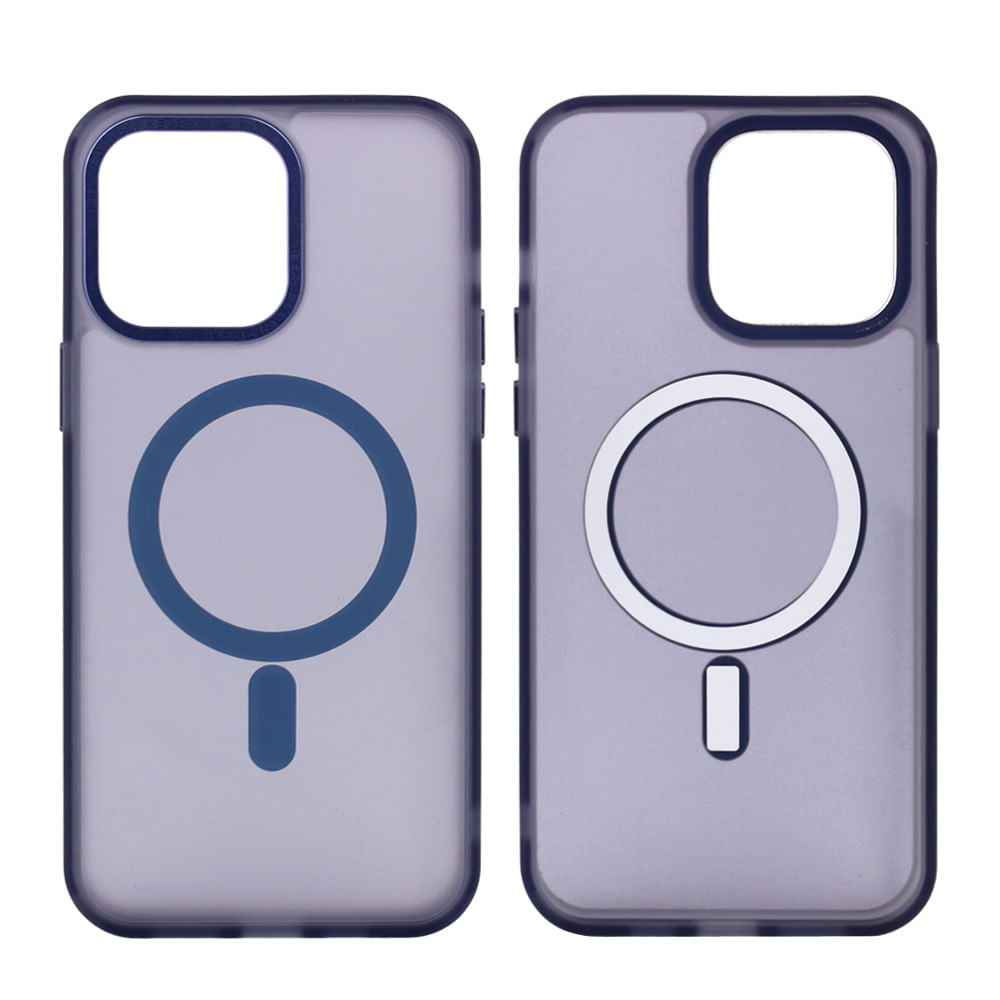 Case para iPhone 14 Pro Max con MagSafe para carga inalámbrica, para accesorios magnéticos, rígido, mate traslúcido azul