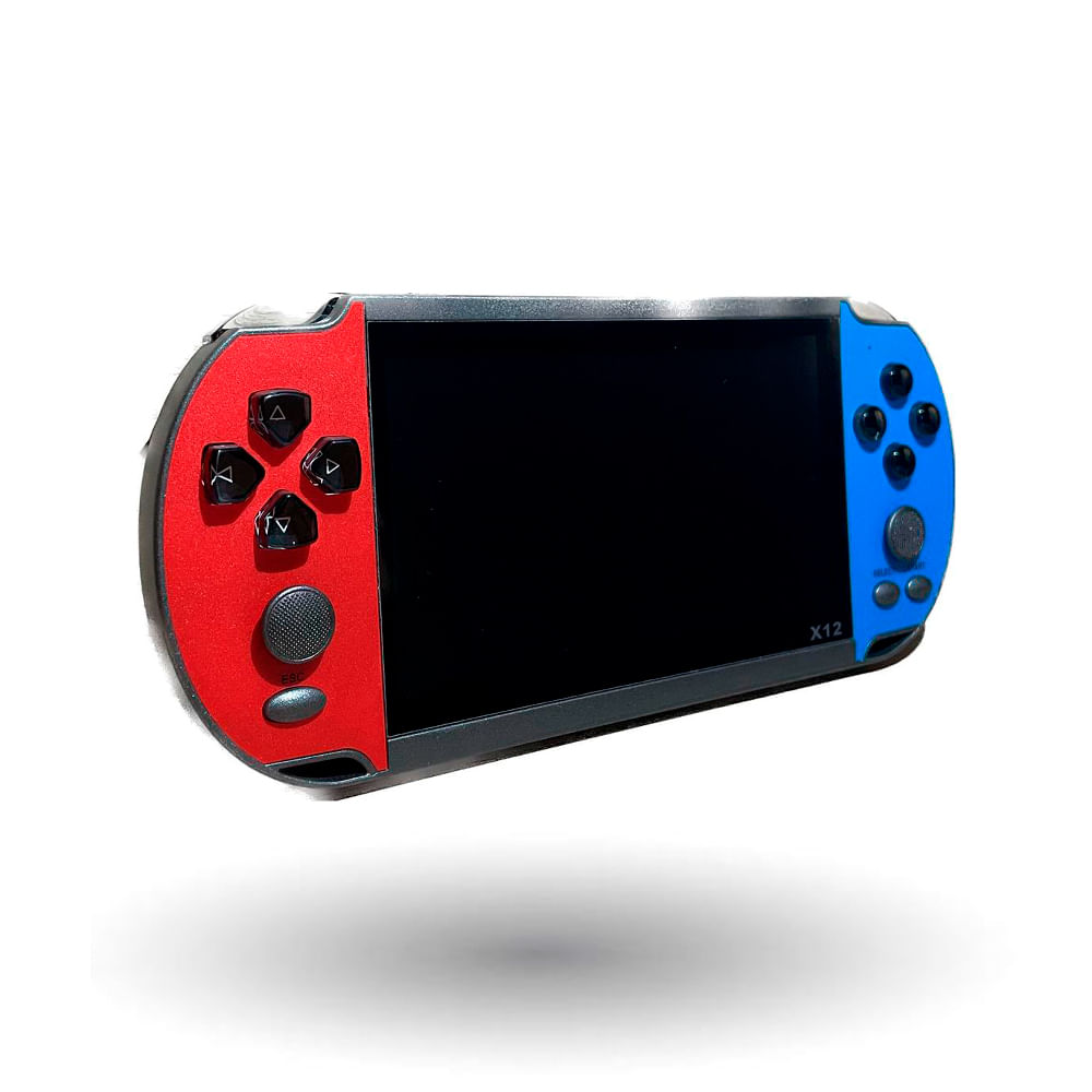Imagen 2 del producto Consola Portátil X12, pantalla 5.1"", contiene 10 mil juegos, rojo con azul