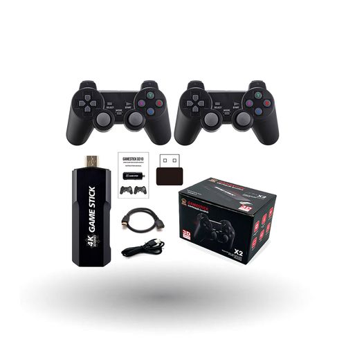 Consola X2, mandos recargables, contiene 35 mil juegos, color negro