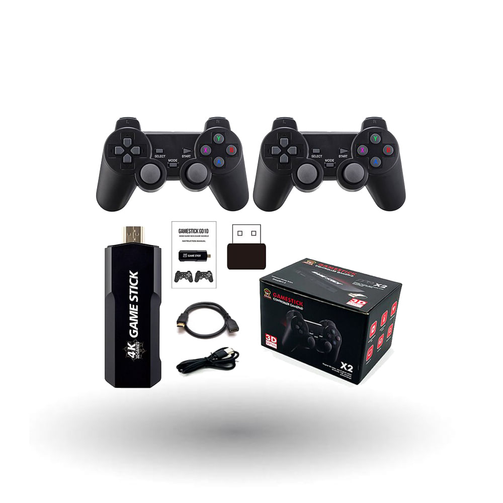 Consola X2, mandos recargables, contiene 35 mil juegos, color negro