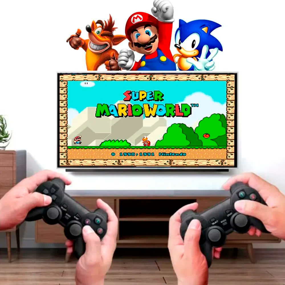 Imagen 2 del producto Consola X2, mandos recargables, contiene 35 mil juegos, color negro