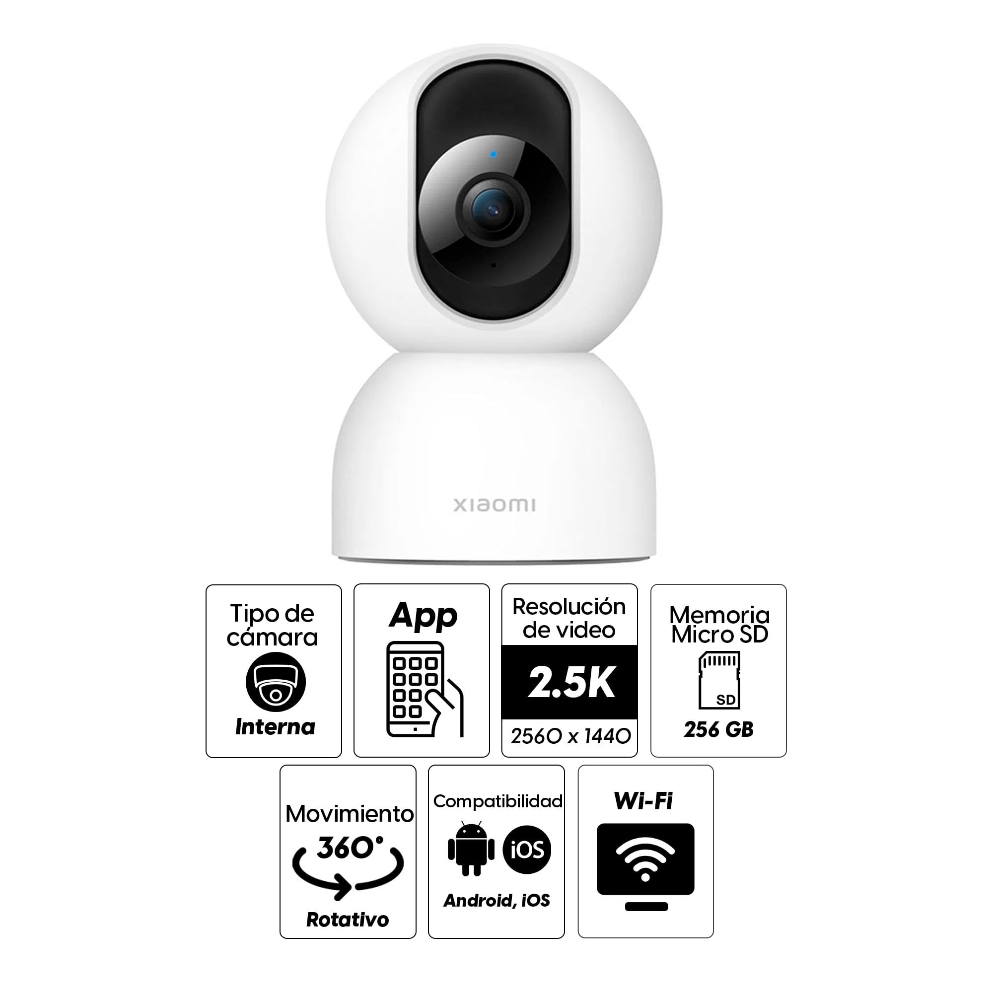 Imagen 2 del producto Cámara de seguridad Xiaomi Smart Camera C400 wifi, interiror, 2.5K 4MP, rotativo 360°