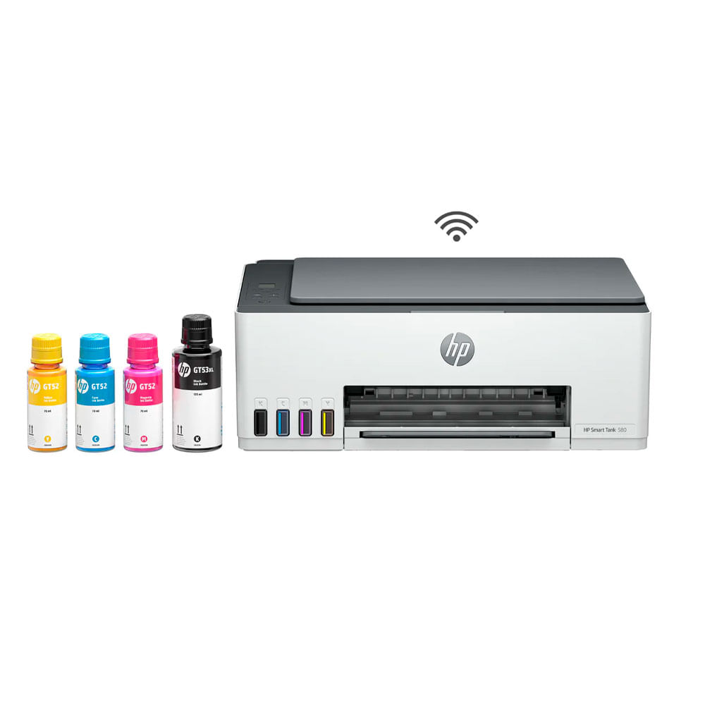 Imagen 2 del producto Impresora multifuncional HP Smart Tank 580, inyección de tinta, inalámbrica, Wi-Fi, con tanques recargables