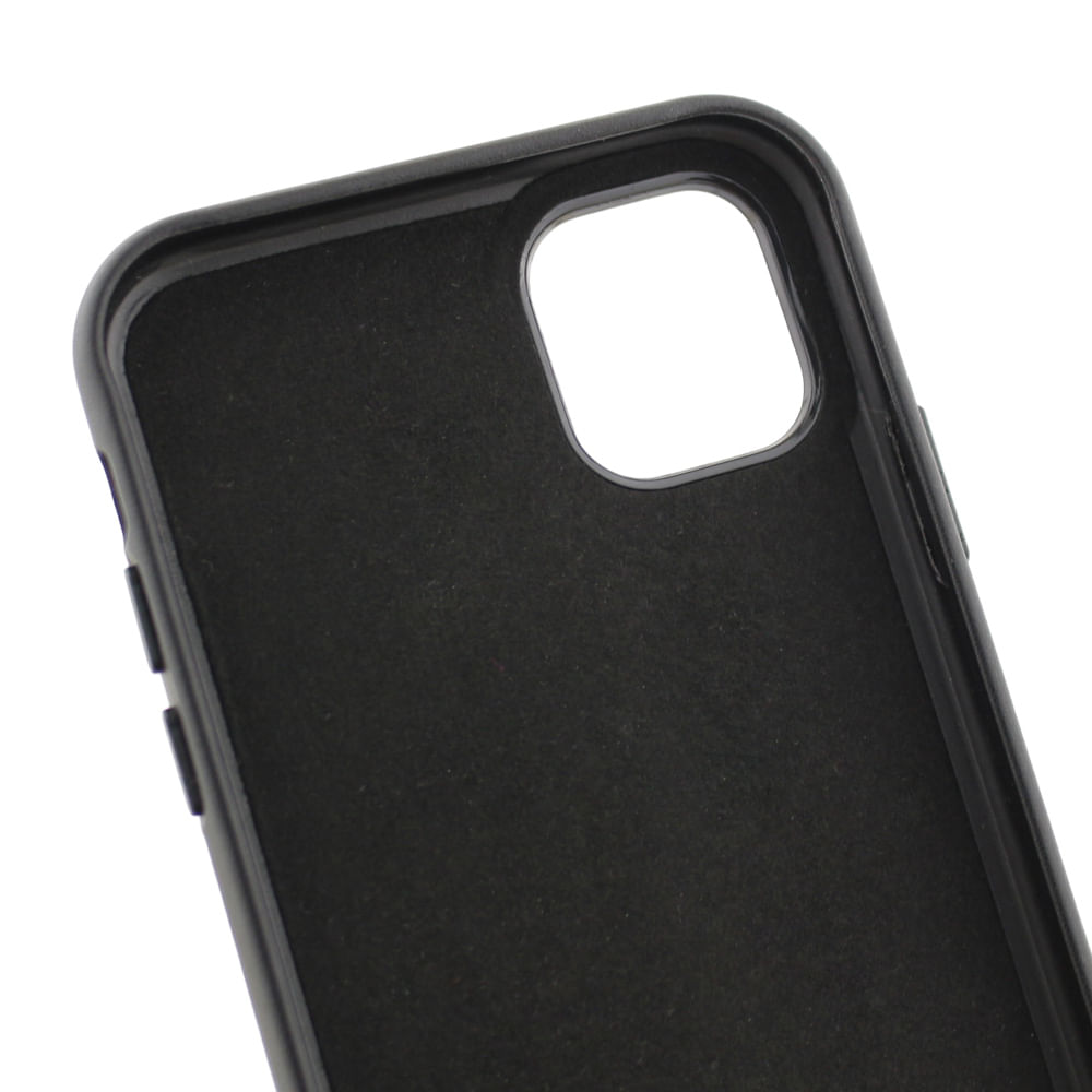 Imagen 2 del producto Case para iPhone 11, piel sintética, amortiguador de choques, negro