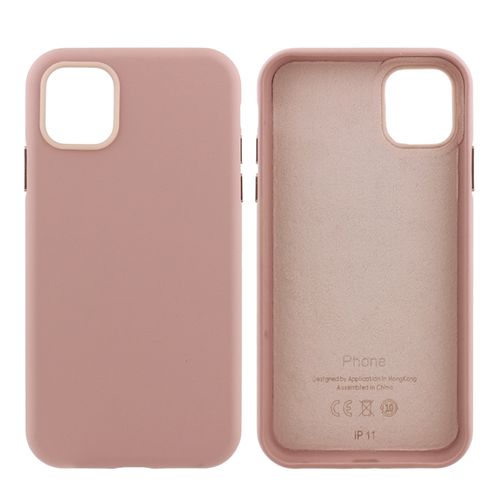 Case para iPhone 11, piel sintética, amortiguador de choques, rosado