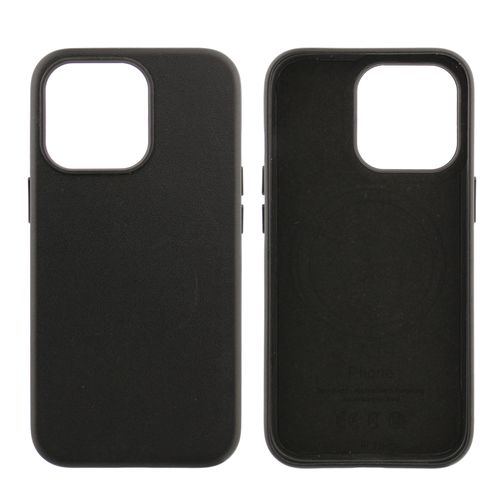 Case para iPhone 12/12 Pro, piel sintética, con MagSafe para carga inalámbrica, para accesorios magnéticos, negro