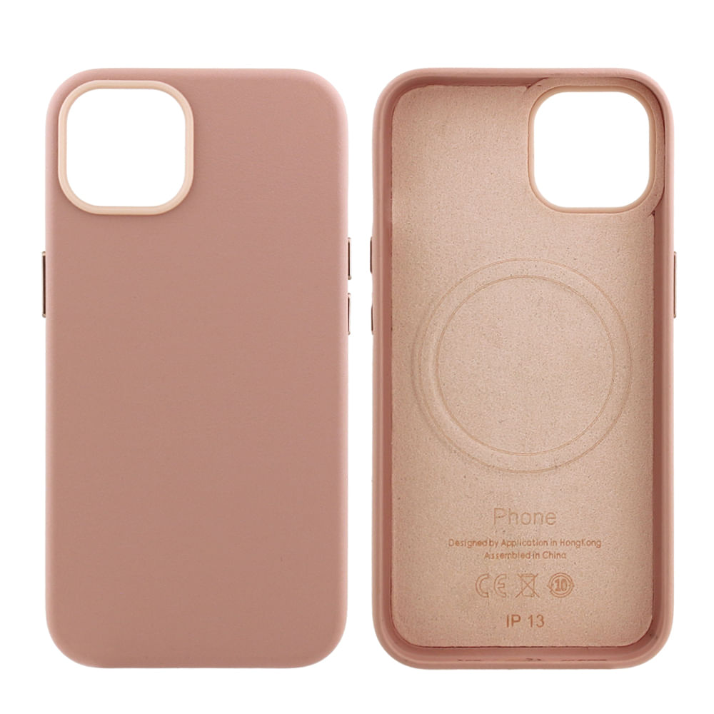Case para iPhone 13 , piel sintética, con MagSafe para carga inalámbrica, para accesorios magnéticos, rosado