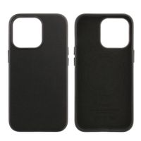 Case para iPhone 13 Pro, piel sintética, con MagSafe para carga inalámbrica, para accesorios magnéticos, negro