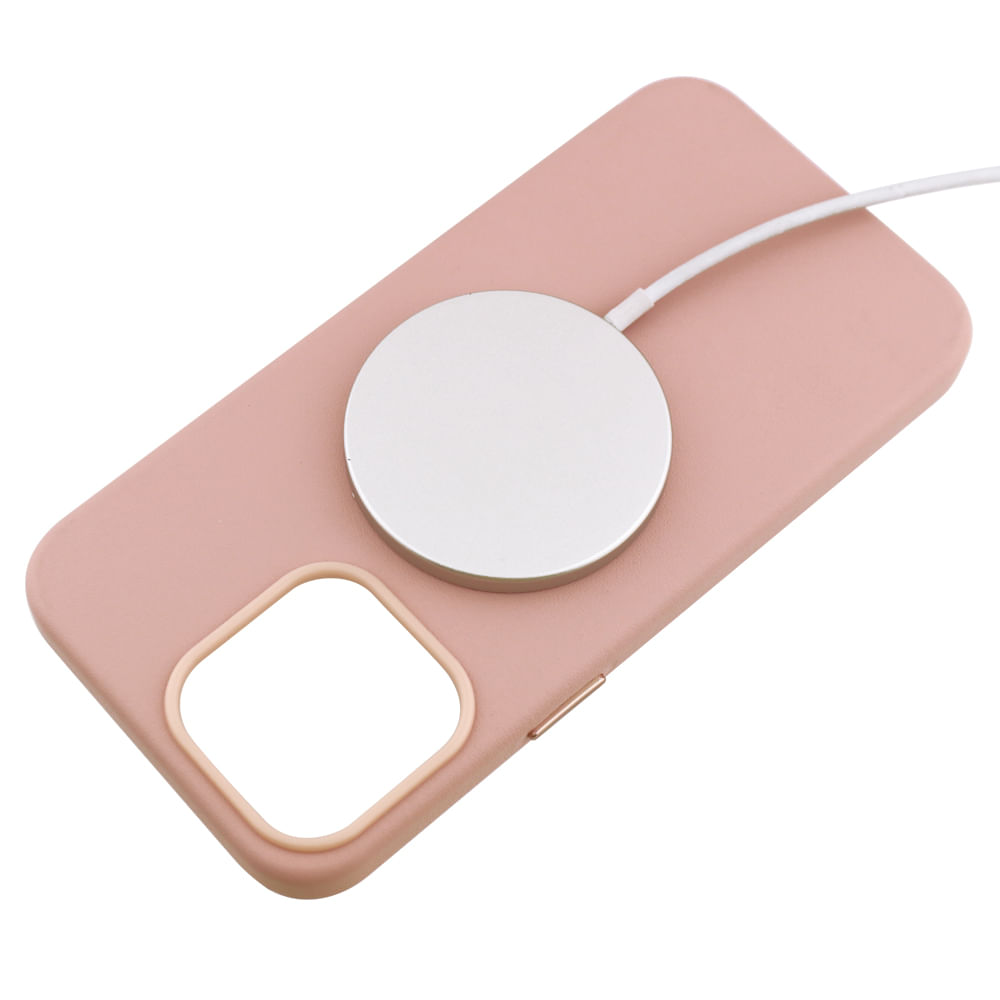 Imagen 2 del producto Case para iPhone 15 Pro Max, piel sintética, con MagSafe para carga inalámbrica, para accesorios magnéticos, rosado