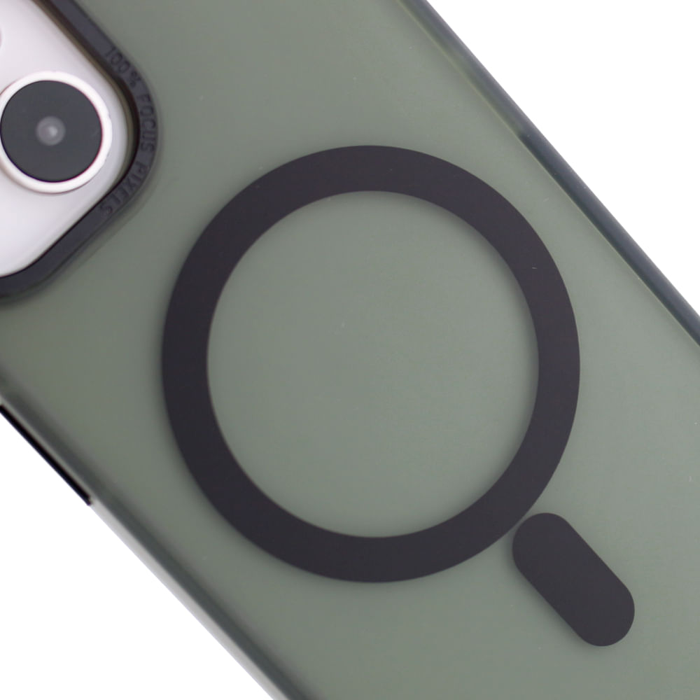 Imagen 2 del producto Case para iPhone 15, con MagSafe para carga inalámbrica, para accesorios magnéticos, rígido, mate traslúcido negro