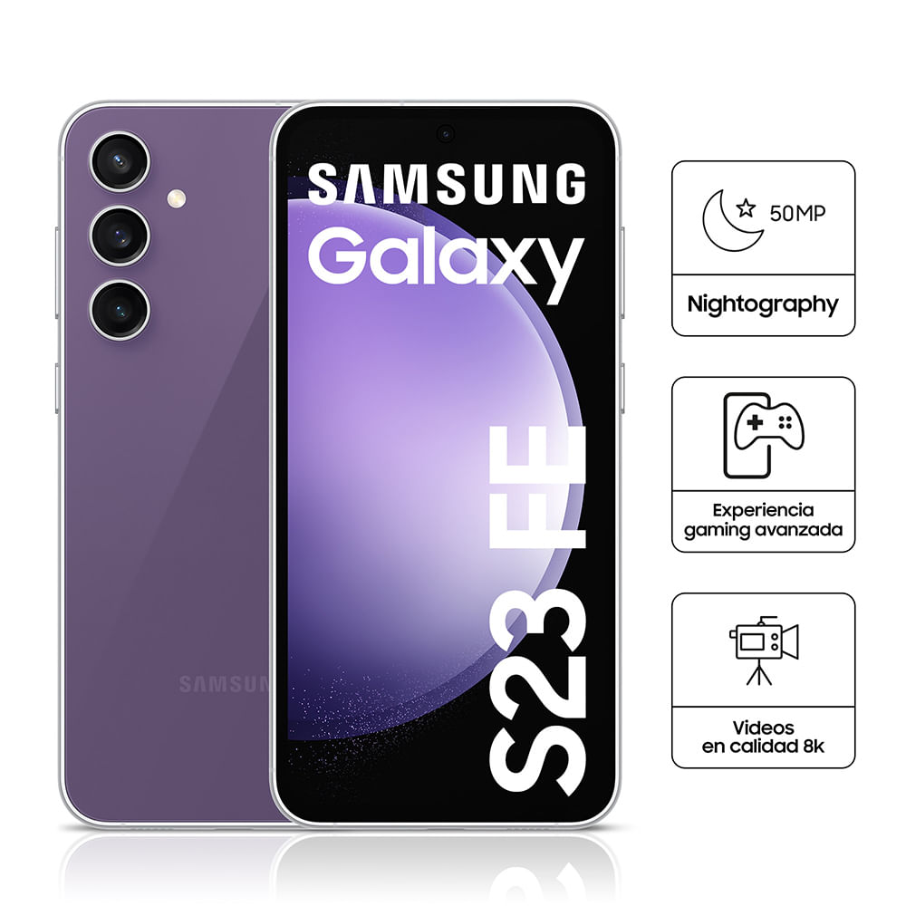 Imagen 2 del producto Bundle Celular Samsung Galaxy S23 FE 256GB, 8GB RAM, cámara trasera 50MP y frontal 10MP, 6.4"", púrpura + Buds FE bluetooth