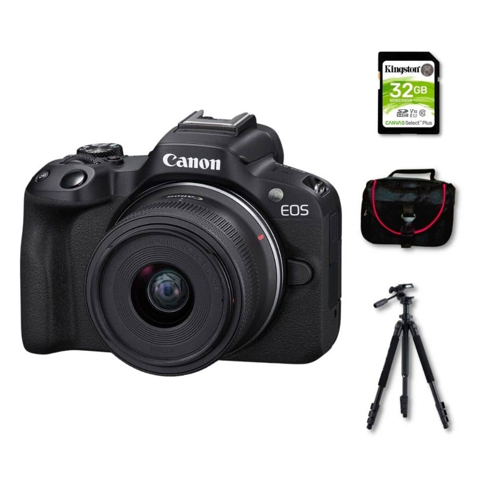 Imagen 1 del producto Cámara Mirrorless EOS R50 + Lente RF S 18-45mm + Kit Deluxe
