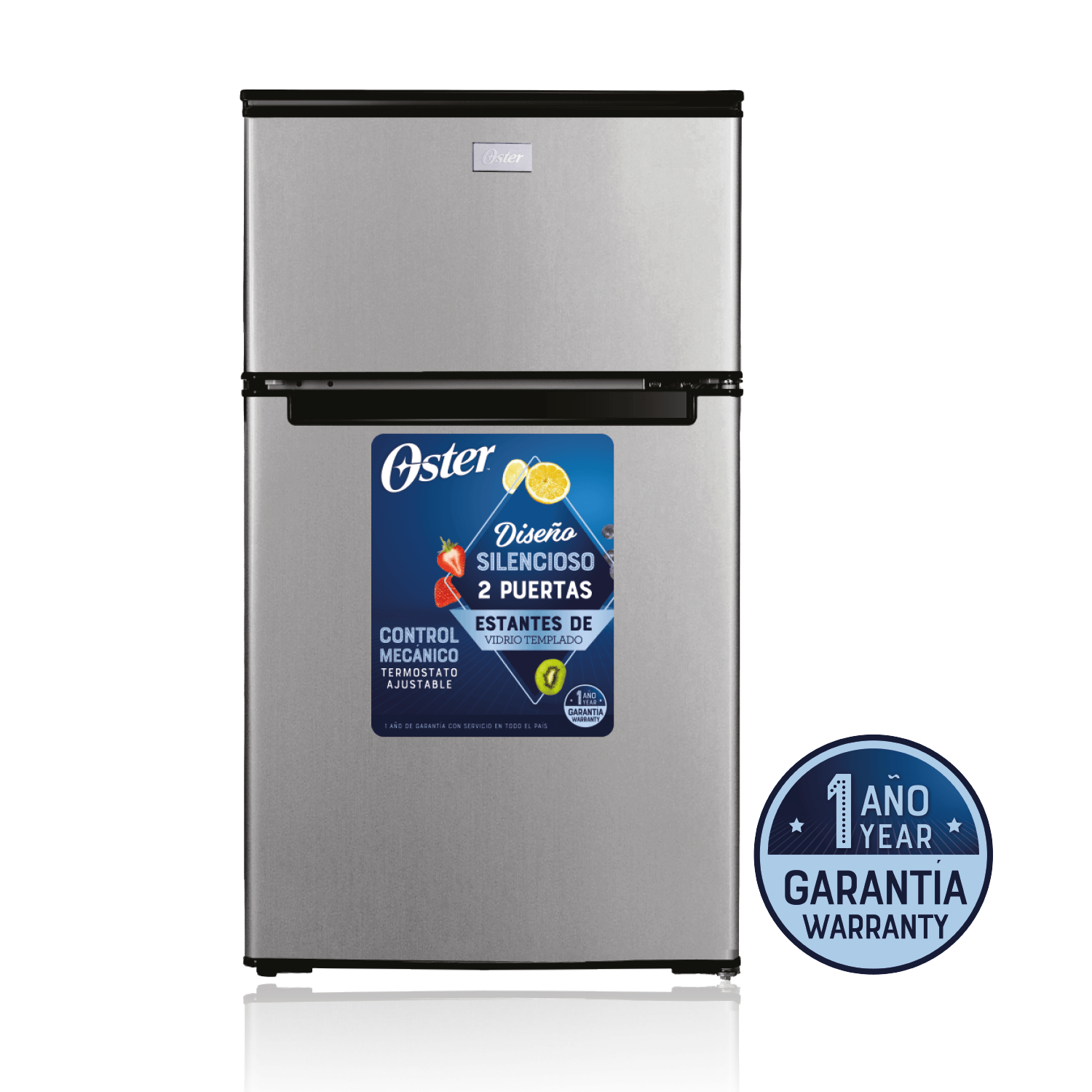 Frigobar Oster OSPMB233BV, 85 litros, gris