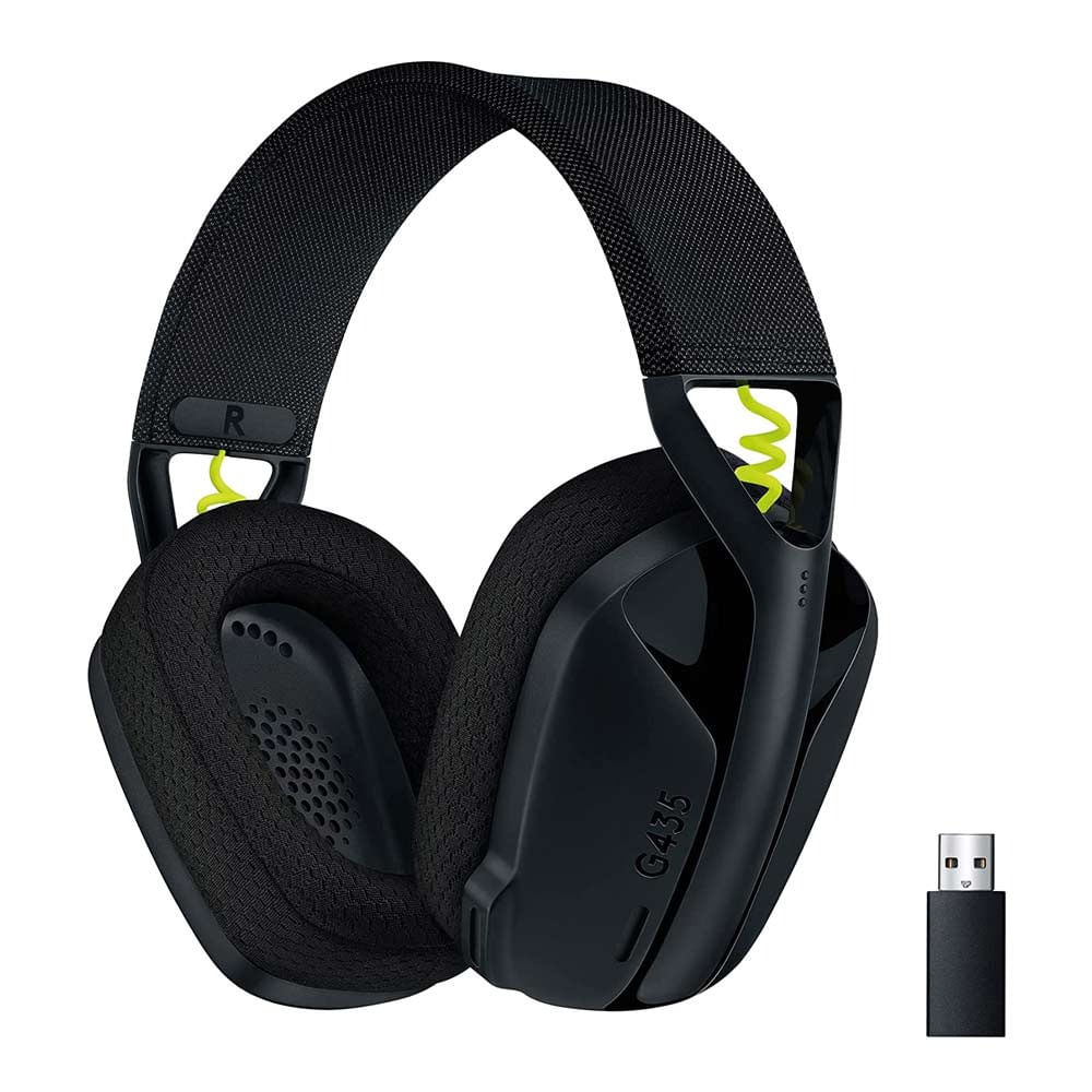 Audífonos gamer Logitech G435 Lightspeed, conexión bluetooth y USB, 45 ohm, sensibilidad 83.1 dB, PC y consolas, negro