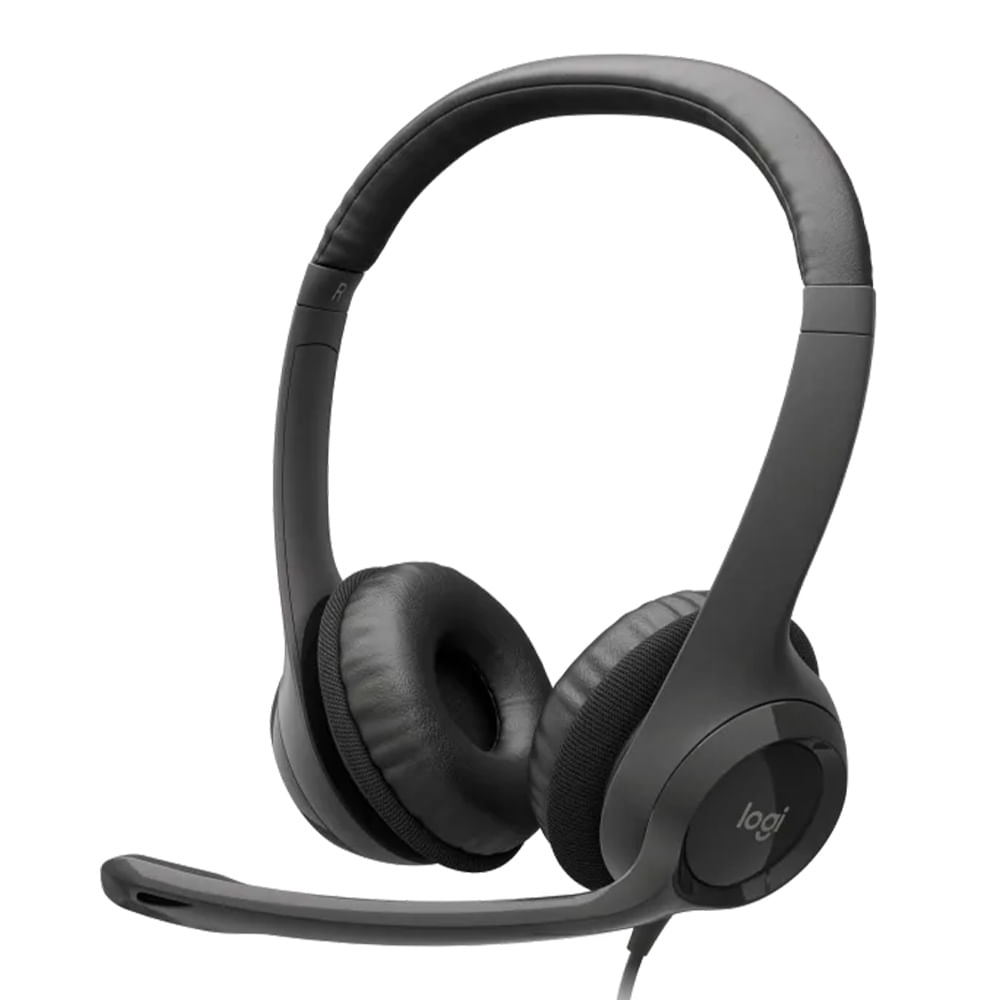 Audífonos alámbrico Logitech H390 con micrófono, conexión usb, control de volumen, cable 1.9m, negro