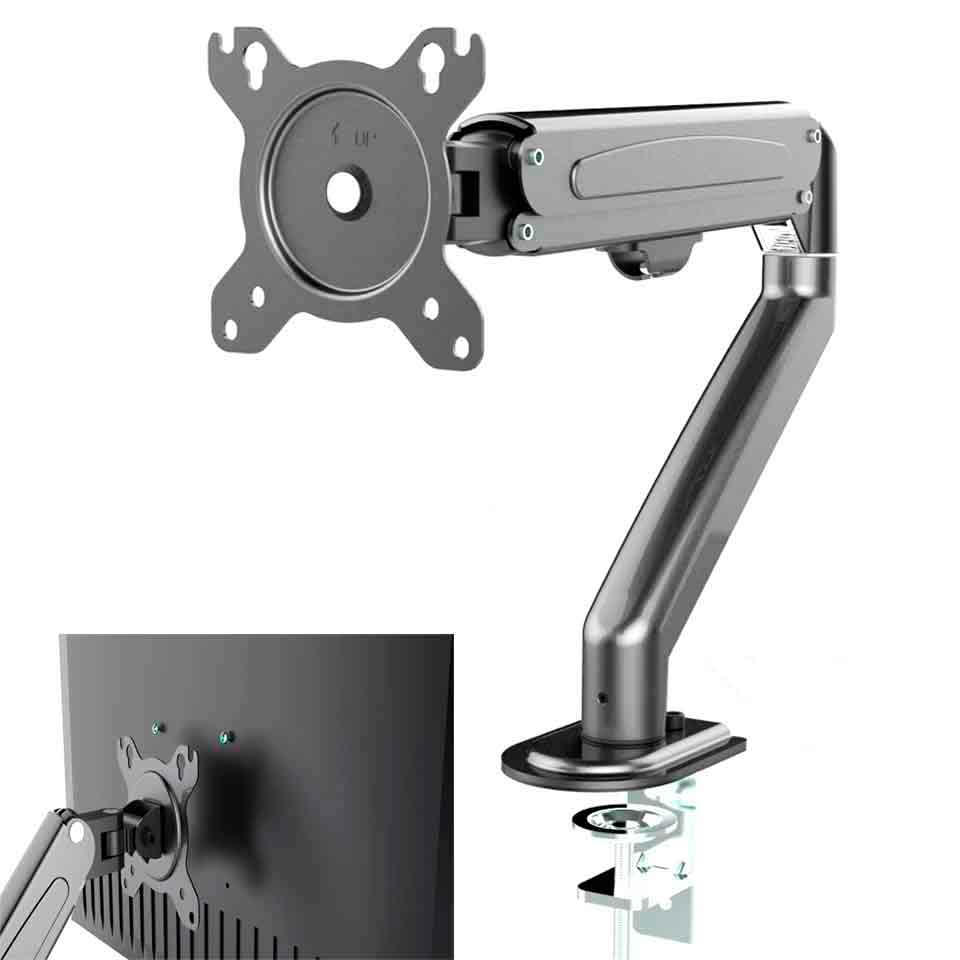 Imagen 2 del producto Rack para Monitor Vesa, hasta 27"", peso máx. 8kg, giro 45° a 90°, gris