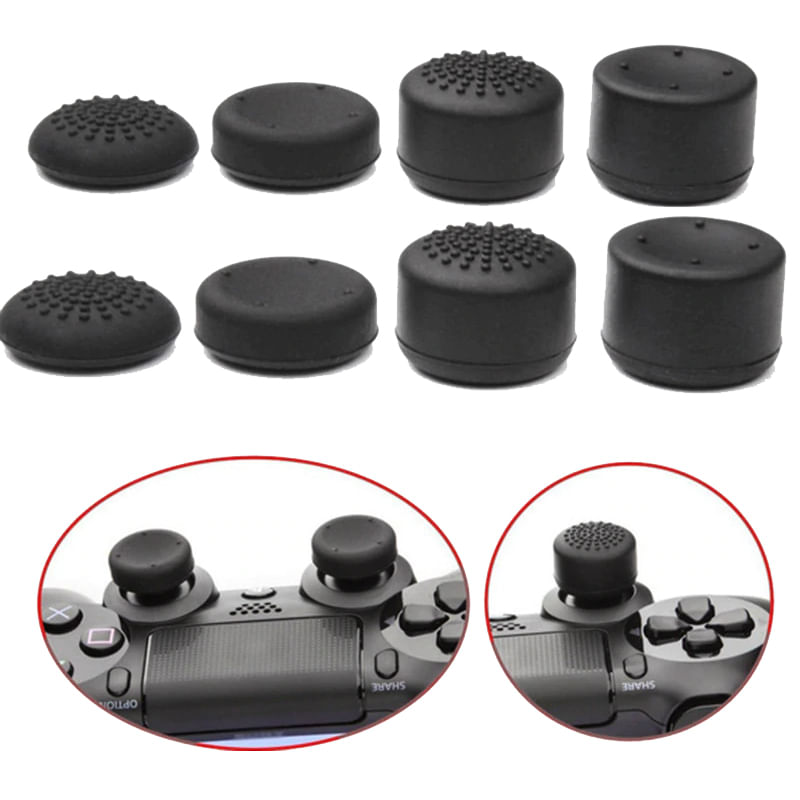 Imagen 2 del producto Set 8 und Grips PS4 PS5 Protectores de JoyStick Mando PS4 PS5 Negro
