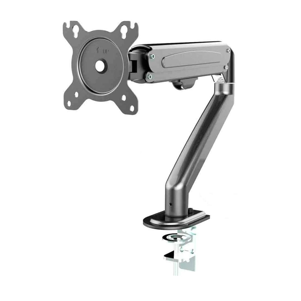 Rack para Monitor Vesa, hasta 27", peso máx. 8kg, giro 45° a 90°, gris