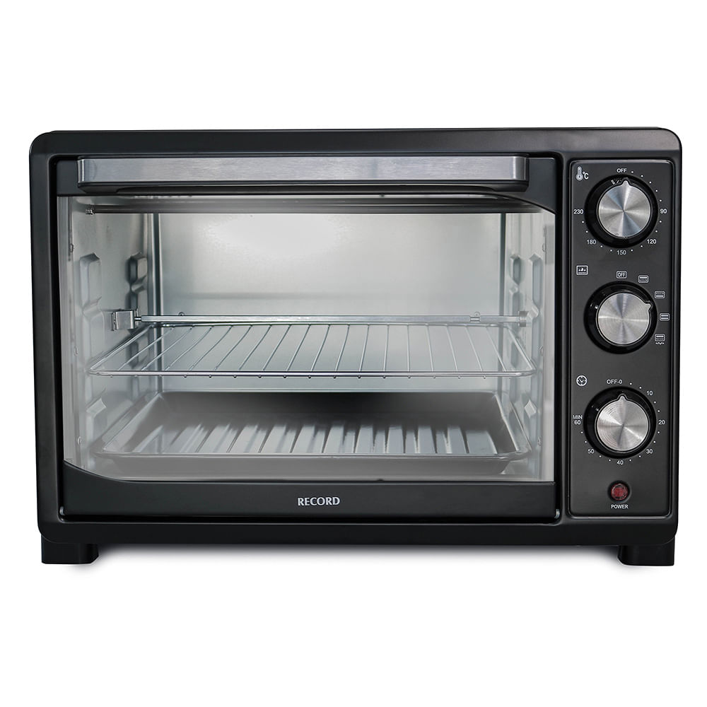 Horno eléctrico Record 2106700011, 1500 watts, capacidad 30 litros, máx 230°C, negro