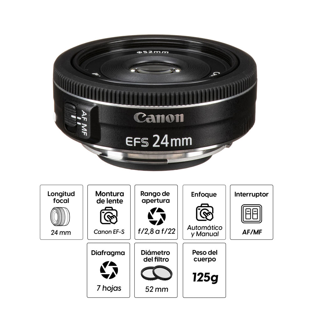 Imagen 2 del producto Lente para cámara Canon EF-S 24MM F/2.8 STM