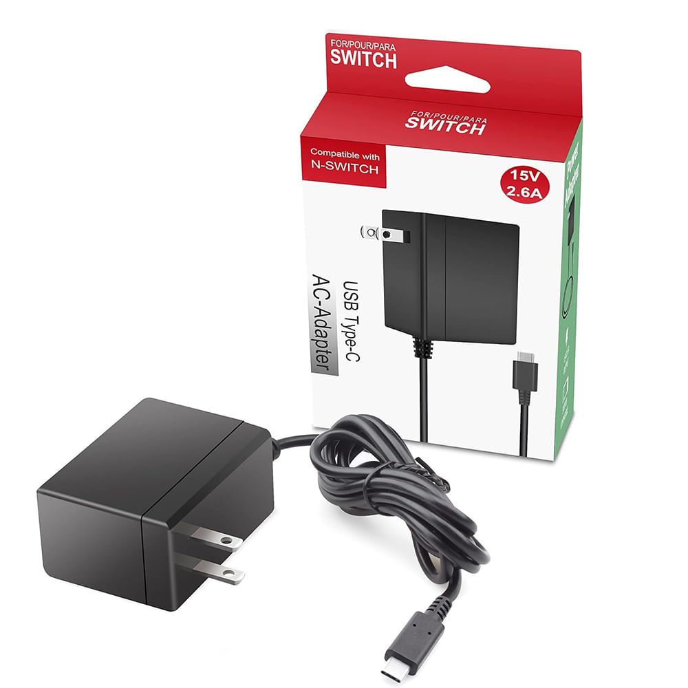 Cargador adaptador de corriente para Nintendo Switch, negro