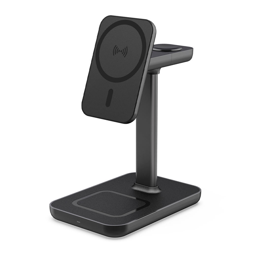 Imagen 1 del producto Cargador inalámbrico iBox 3 en 1, 15W, para iphone, apple watch y airpods, negro