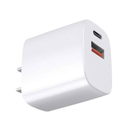 Cargador de pared G Mobile dual, 1 puerto usb, 1 puerto tipo c, 12W, blanco
