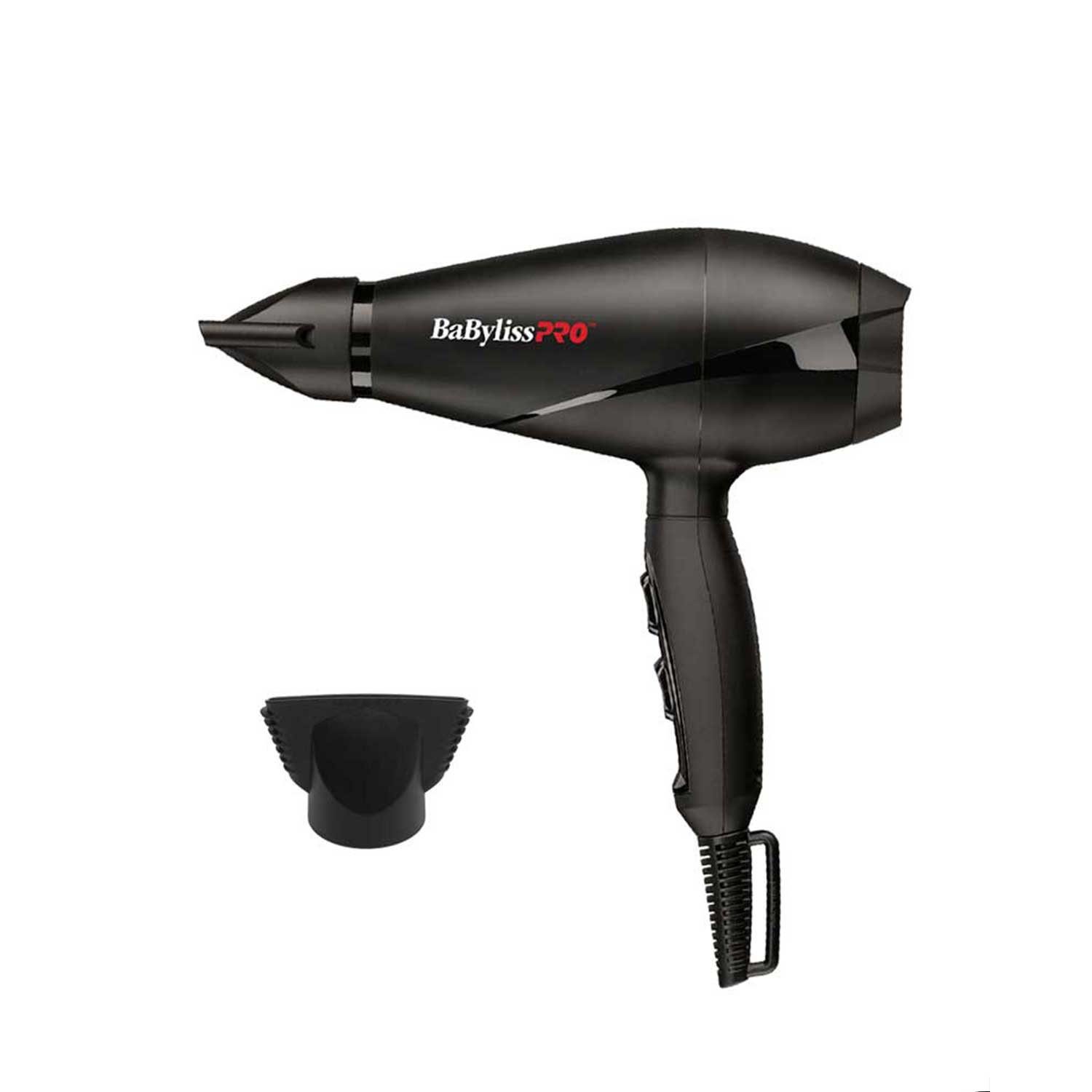 Secador de cabello BaBylissPRO Hair Dryer, 2000W, 3 niveles de velocidad, 3 niveles de temperatura, negro