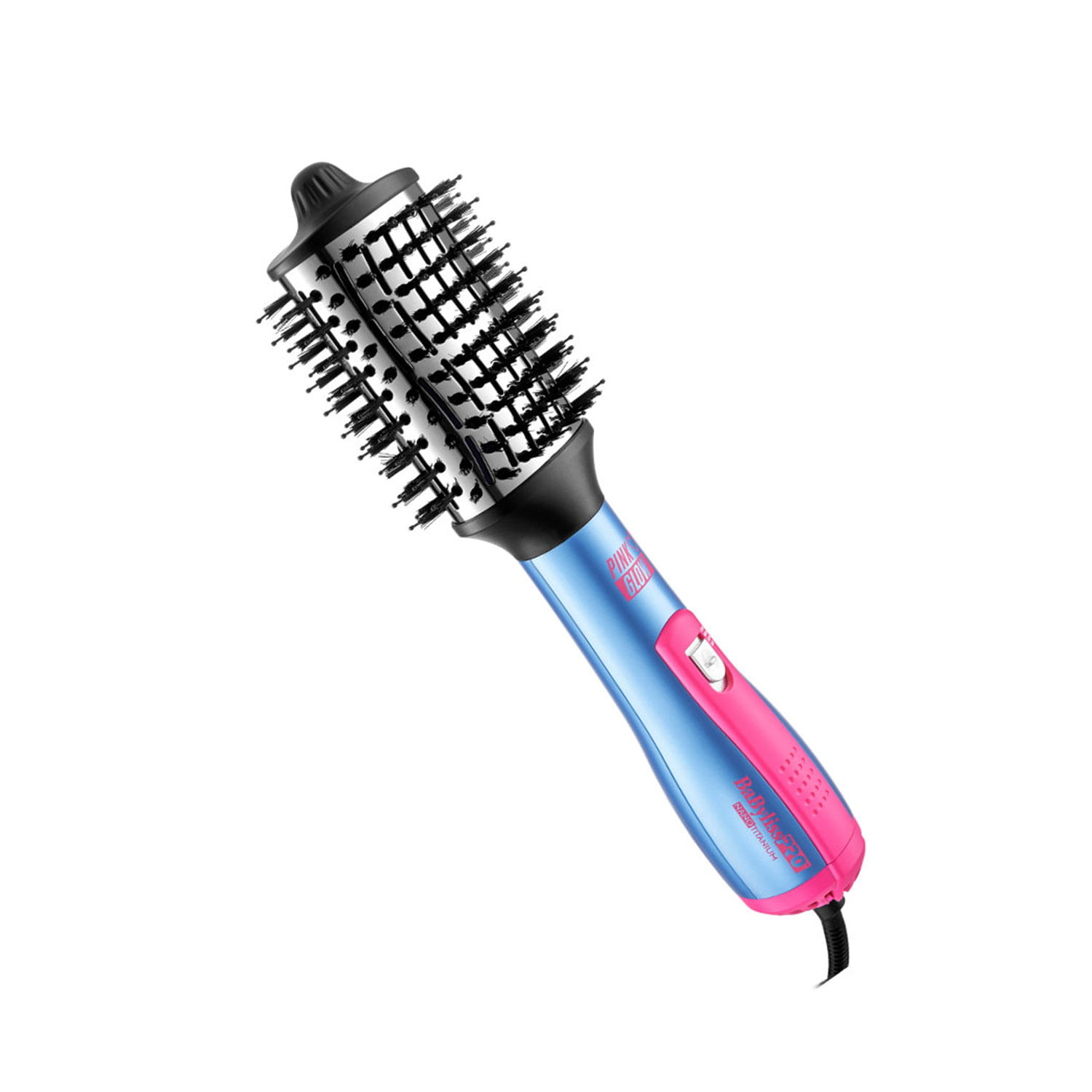 Cepillo eléctrico BaBylissPRO 3", 3 configuraciones de temperatura, cable giratorio 360°, rosado con azul