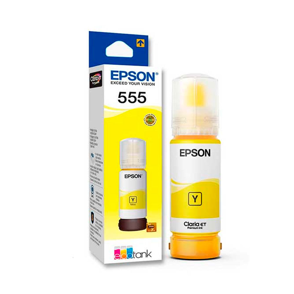 Imagen 1 del producto Botella de Tinta Epson 555 Amarillo T555420-AL, 70ml