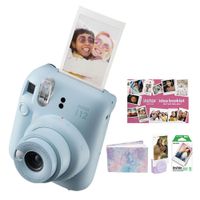 Bundle Cámara Fujifilm Instax Mini 12 azul pastel + Papel + Álbum