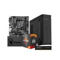 PC Armada: AMD Ryzen 5 4600G + Gigabyte A520M-K AM4 + Ram 8GB + SSD 480GB + Gabinete Antryx Xtreme Slim, con fuente 300W + Armado