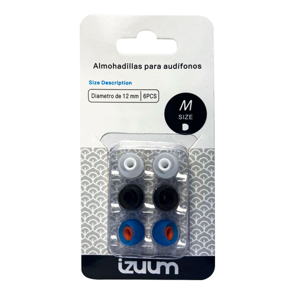 Almohadillas para audífonos Izuum pack x6 unidades