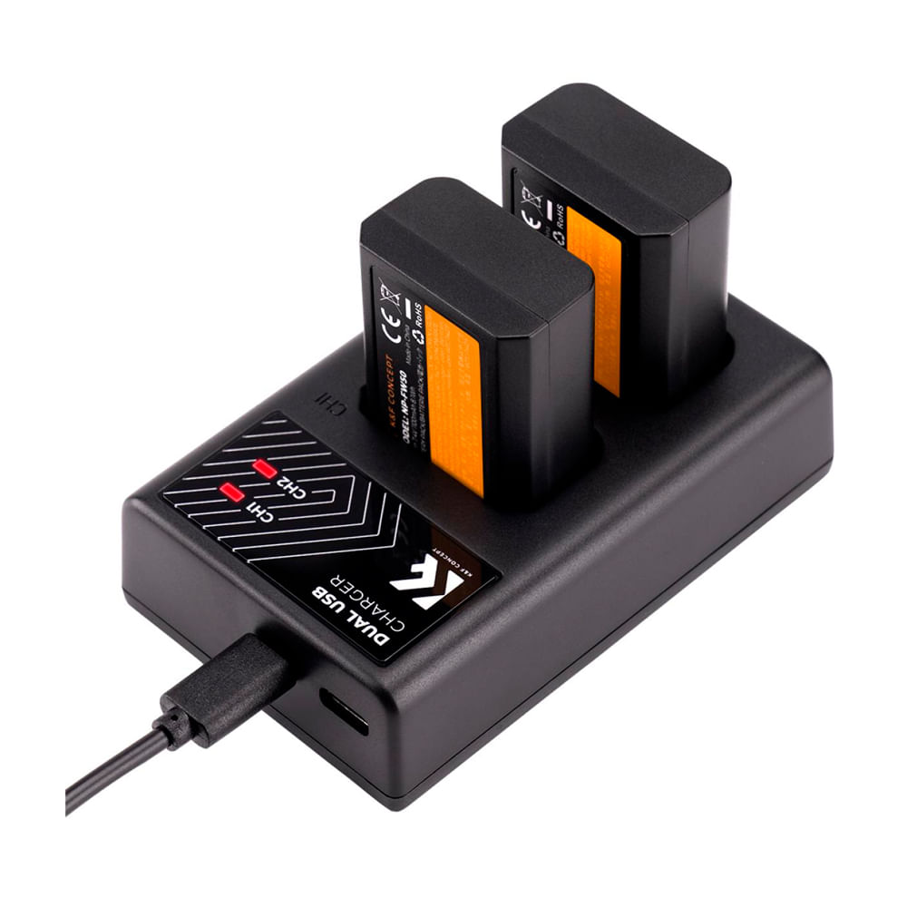 Imagen 2 del producto Kit cargador doble K&F Concept KF28.0015 + 2 baterías Sony NP-FW50