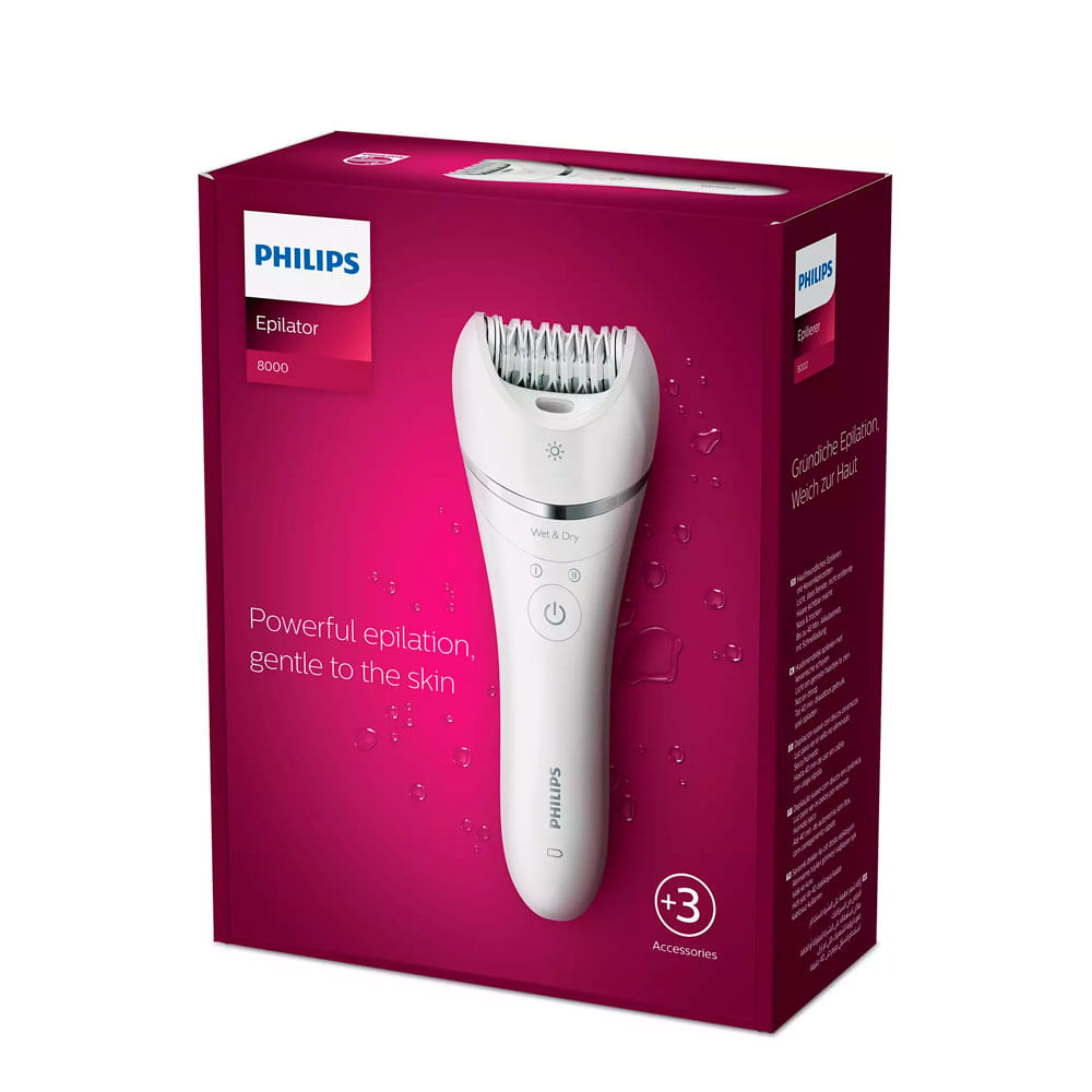 Imagen 2 del producto Depiladora en seco y húmedo Philips BRE700_00, inalámbrica, duración 40 minutos, 32 pinzas, blanco
