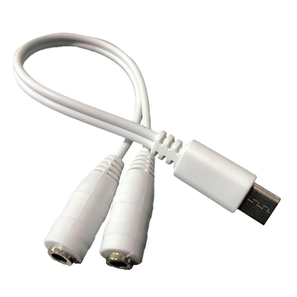 Adaptador para audífono Dreycom OTG tipo C a 3.5 mm, blanco