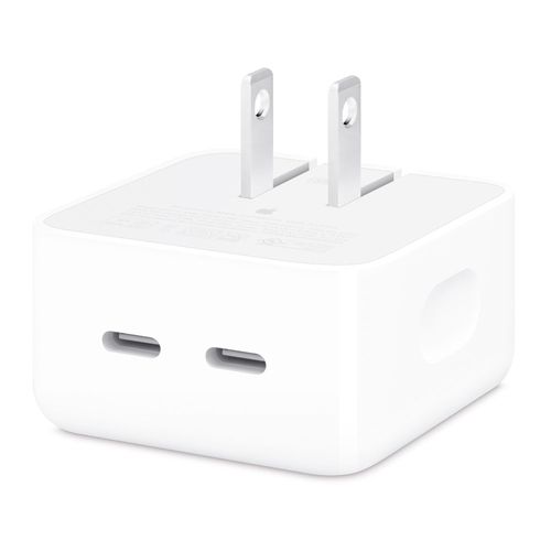 Cargador de pared Apple dual, 2 puertos tipo c, 35W, blanco