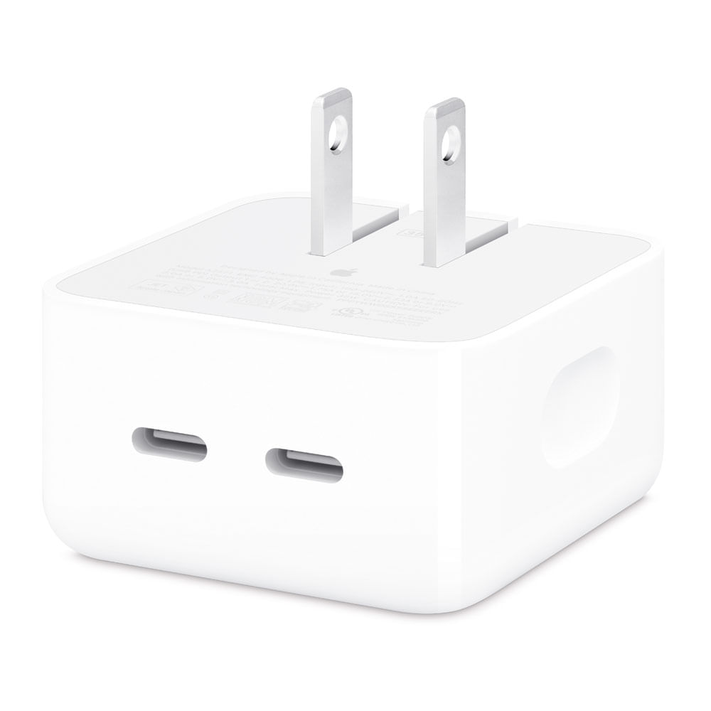 Imagen 1 del producto Cargador de pared Apple dual, 2 puertos tipo c, 35W, blanco