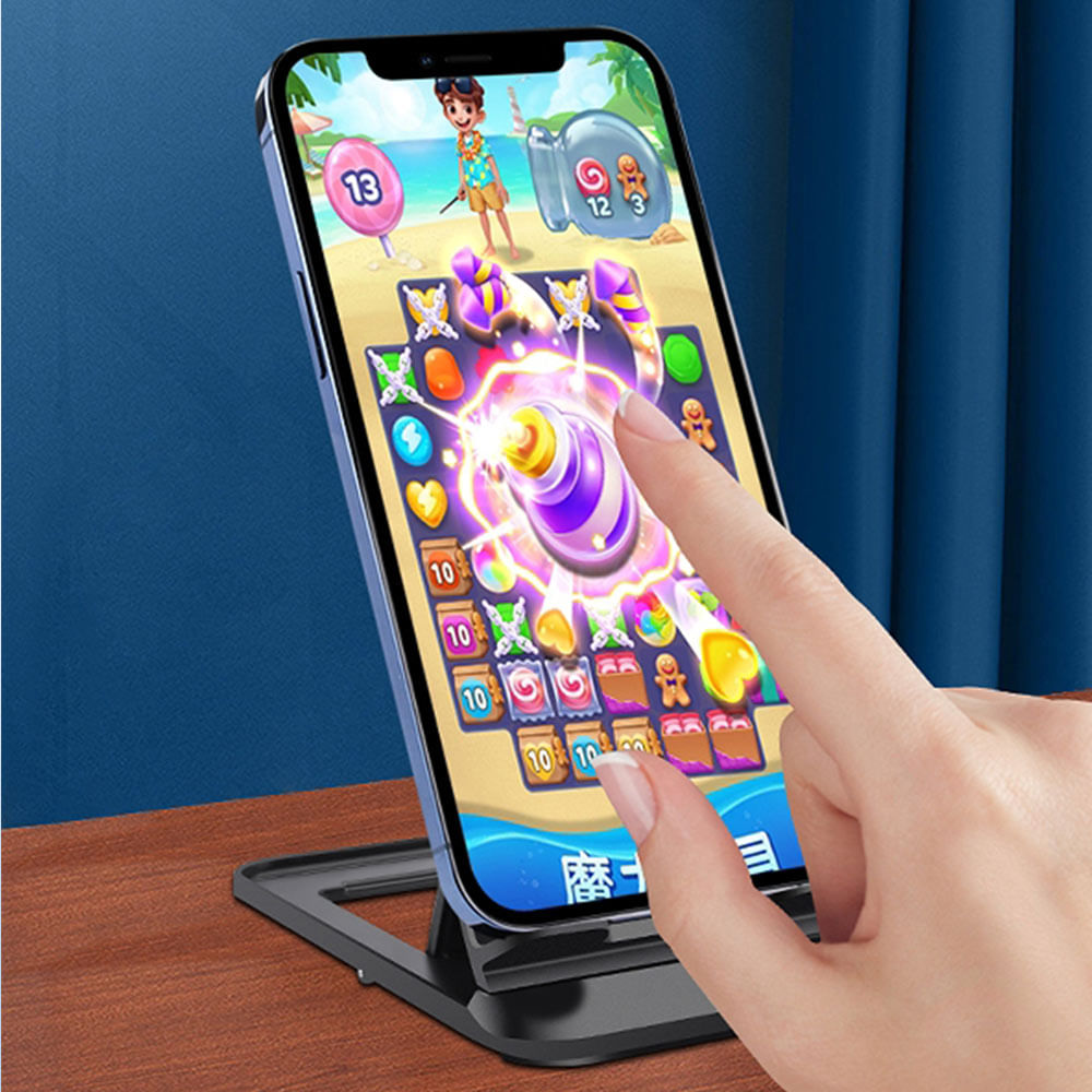 Imagen 2 del producto Soporte celular de escritorio, plástico, negro
