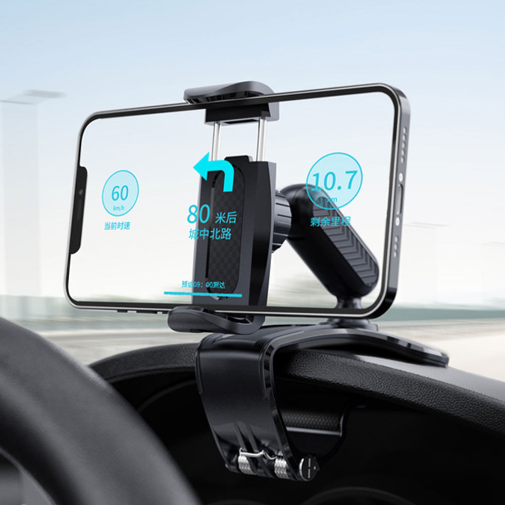 Imagen 2 del producto Soporte de celular Roadtrip para tablero de auto, ajustable, plástico, negro