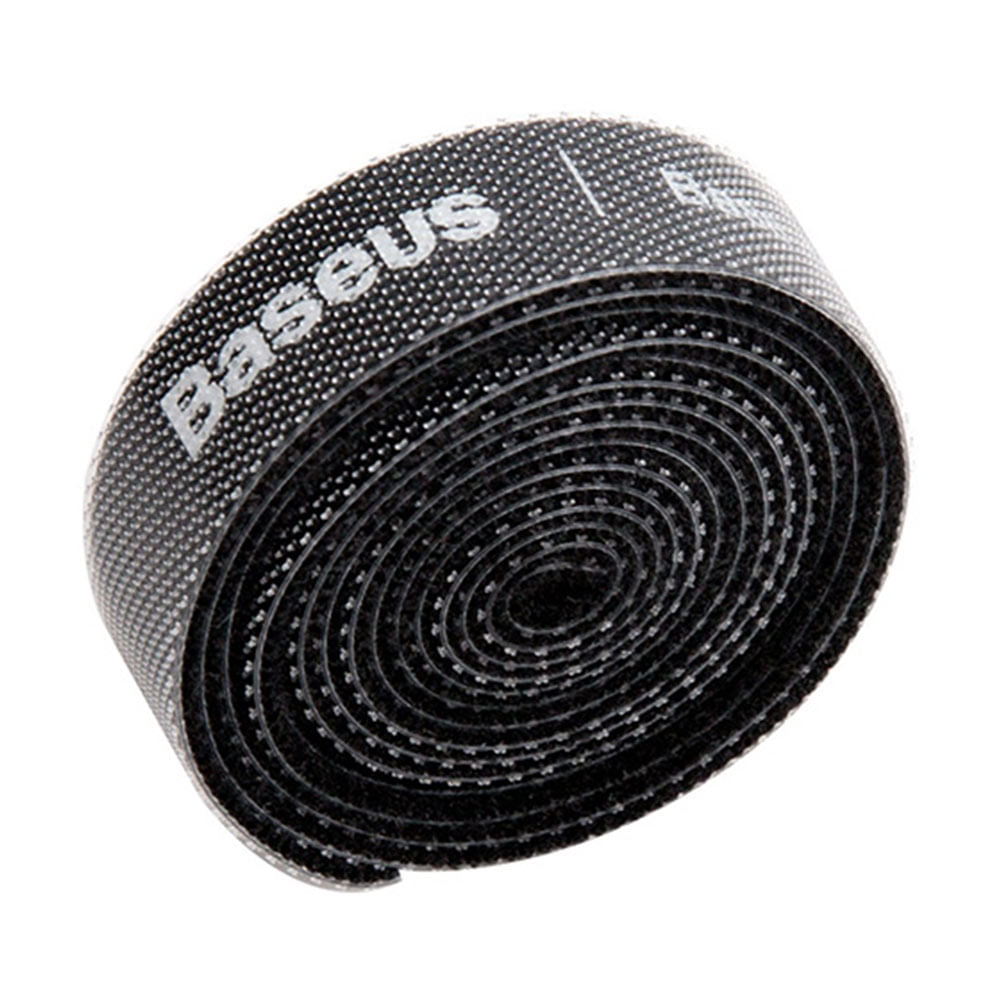 Cinta amarracables de velcro Baseus, 1 metro, negro
