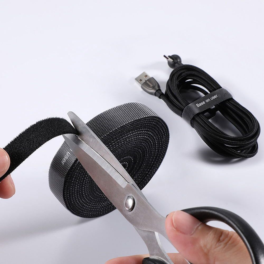 Imagen 2 del producto Cinta amarracables de velcro Baseus, 1 metro, negro