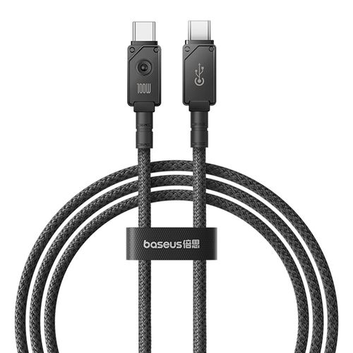 Cable Tipo-C a Tipo-C Baseus 1m, 100W, series indestructibles, negro
