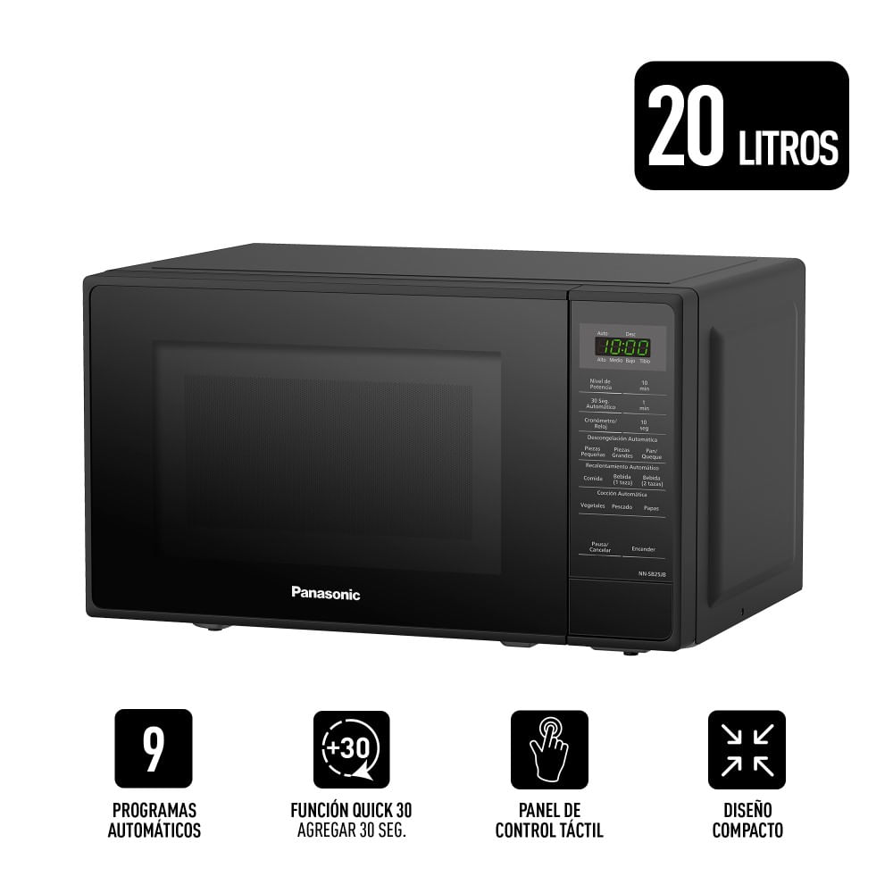 Imagen 2 del producto Microondas Panasonic NN-SB25JBRPK, 700 watts, capacidad 20 litros, negro