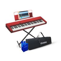 Teclado musical  Cassio CT-S1 61 teclas, 61 tonos, 64 polifonía, rojo + Soporte X + Funda