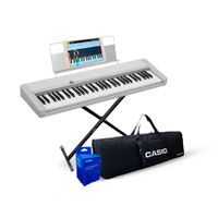 Teclado musical Cassio CT-S1 61 teclas, 61 tonos, 64 polifonía, blanco + Soporte X + Funda