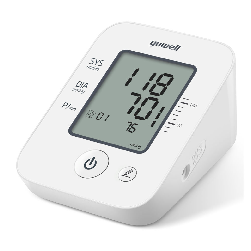 Tensiómetro digital de brazo Yuwell YE660D, emisión de voz, memoria 90 resultados, blanco